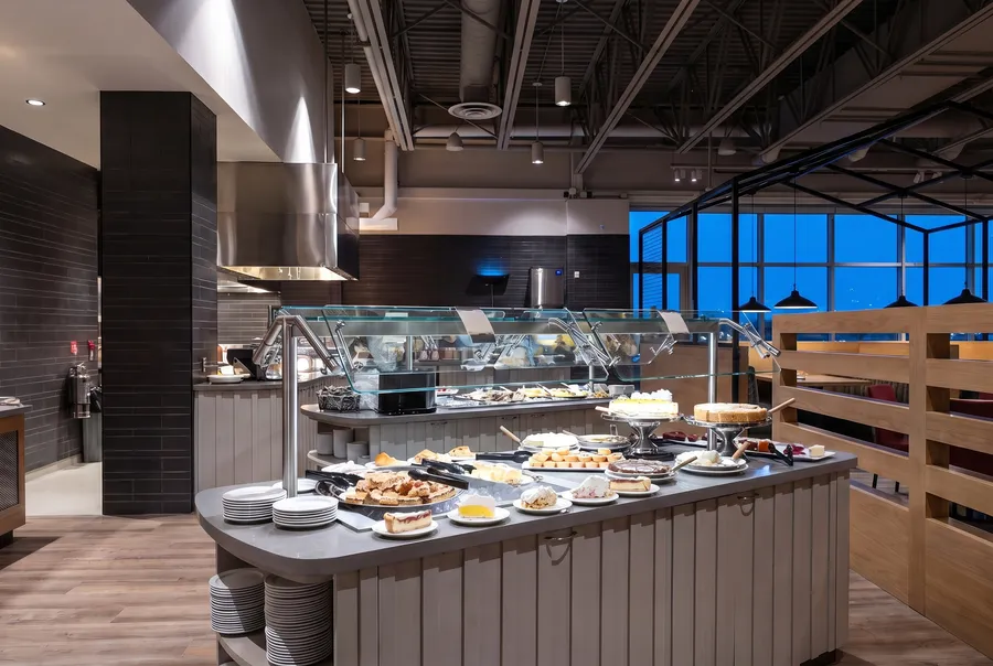Buffet island set out before evening service